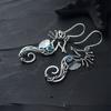 Vintage Silver Diamond Inlaid Seahorse Shaped Earrings Exquisite Alloy Hand Wound Metal Party Shopping Women 'S Earrings Jewelry