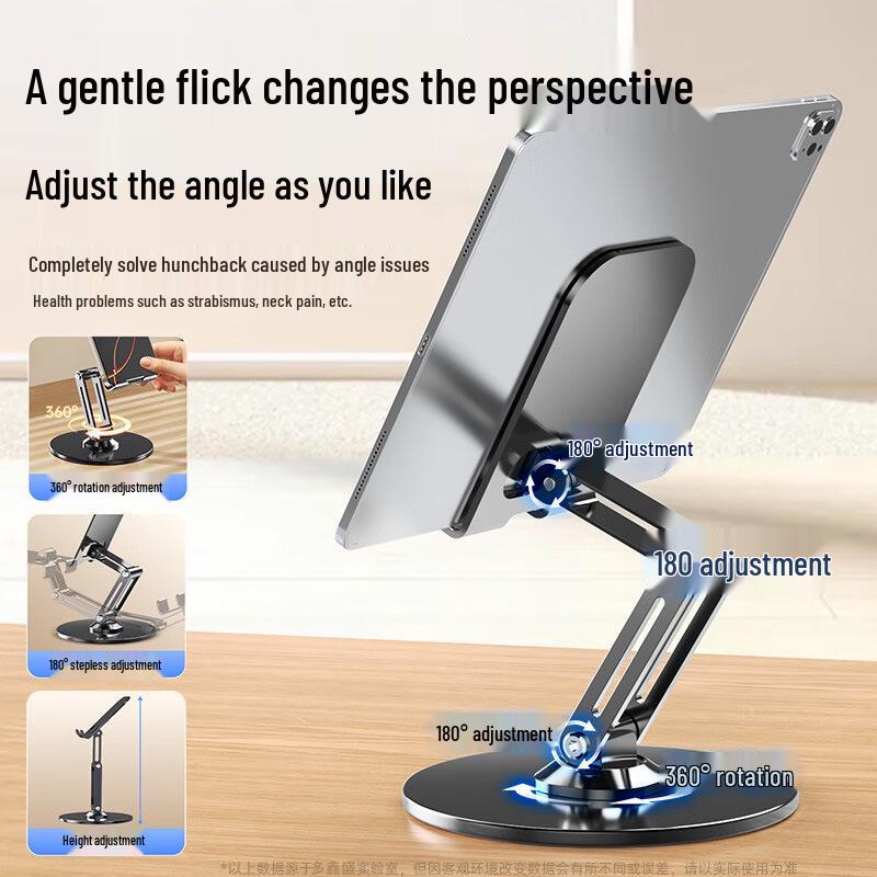 All-Metal Adjustable Three-Fold Universal Phone & Tablet Stand for Live Streaming & Desktop Use