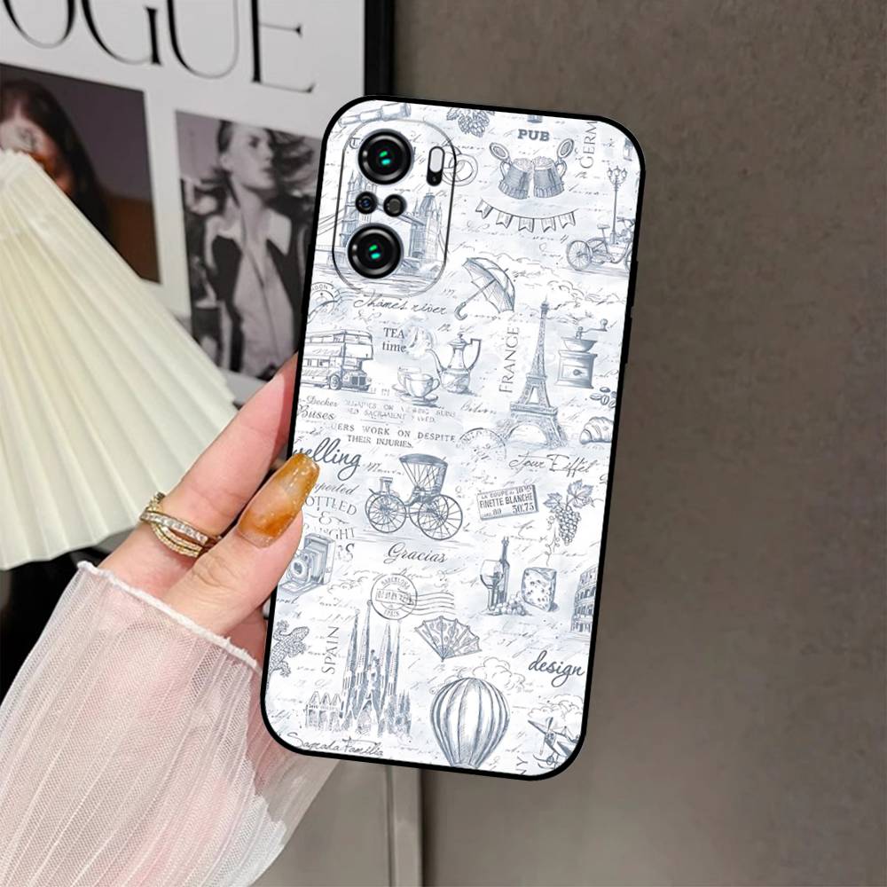 

Creative Arts Travel Phone Case For Xiaomi 11 12 Redmi Note 11 5G 8T 9A 9 10T Note 8 9 12SUltra Shockproof, Slim, Black,Case Redmi Note 9