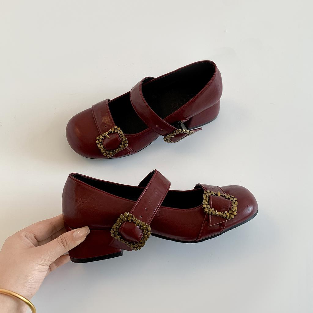 Retro Explosion Black French Thick Heel Light Mouth Single Shoes Women's 2025 New Autumn Skirt Heightening Mary Jane Shoes