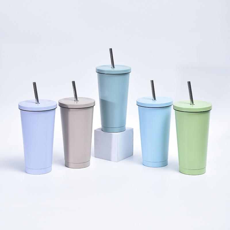 Stainless Steel Mug Large Capacity with Suction Cup Portable Outdoor Car Mug Simple Solid Design