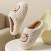 Fashion Crestar Fuzzy House Slippers For Women Indoor Keep Warm Non-slip Short Plush Cotton Shoes Winter Couple Bedroom Furry Slippers