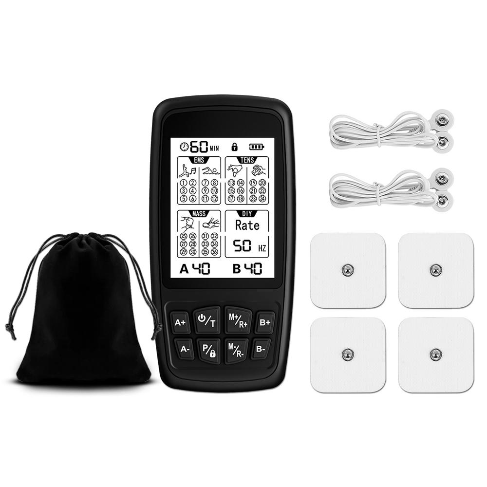 37-Mode TENS Unit EMS Muscle Stimulator , 40 Intensity, Rechargeable, 1-120Hz Frequency, Massager for Neck Back Massage Devices