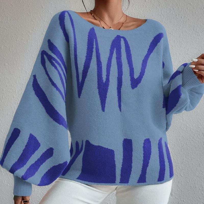 Women's European and American Lantern Sleeve Pullover Sweater