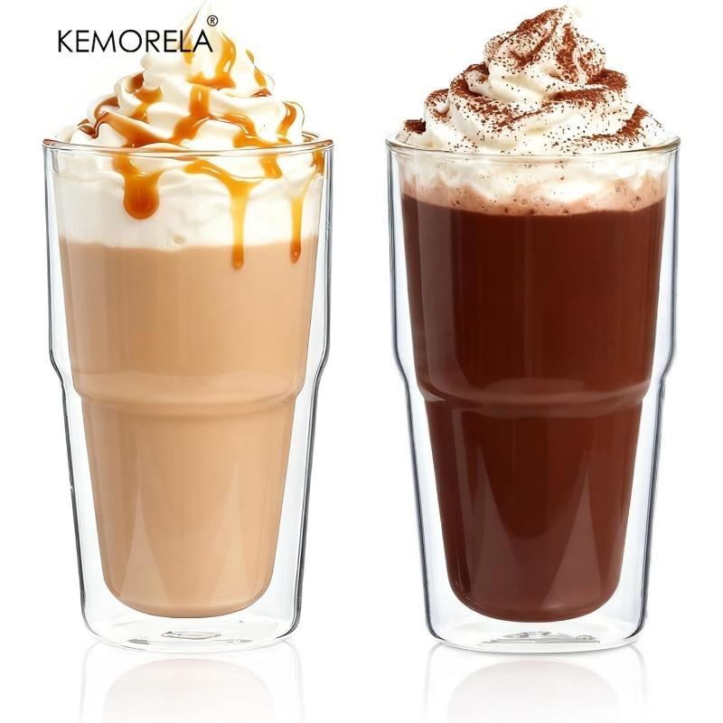 Joom Comfortable Home Life Kemorela 473Ml Doppelwandiger Glasbecher 2 Stück, Klare Isolierte…