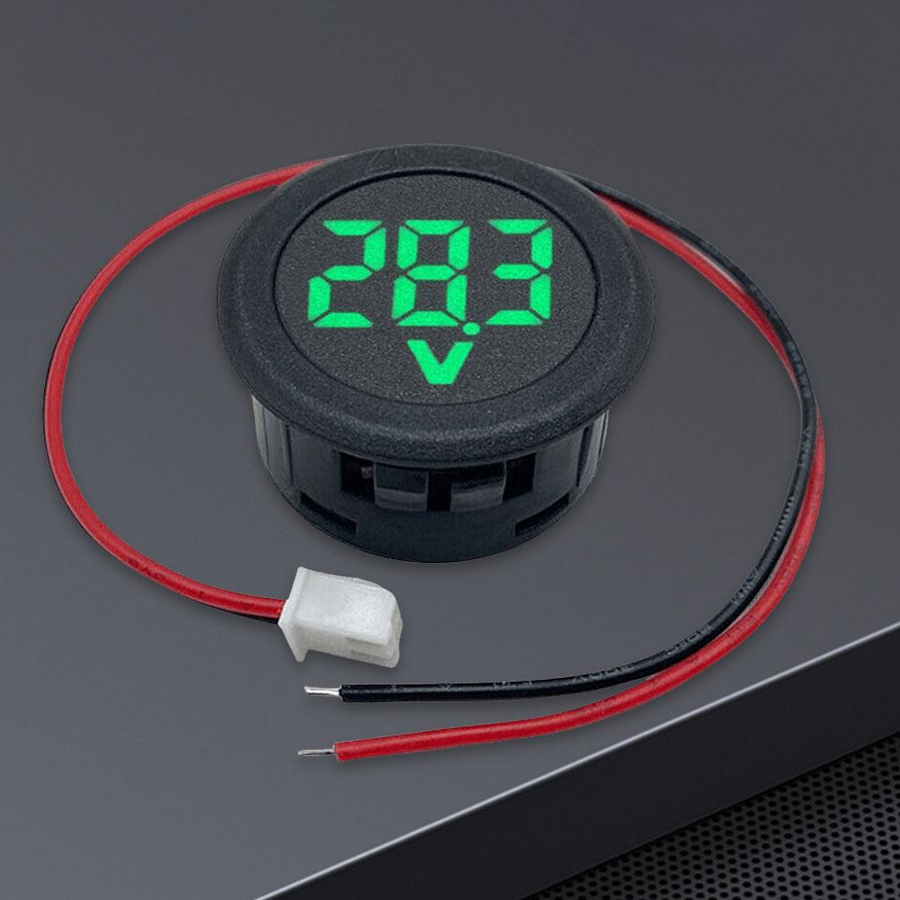 DC 4-100V DC Digitales Voltmeter-Kopfstück Verpolungsschutz LED Digitalanzeige Runder Voltmeter-Kopf Kleines Volt-Testwerkzeug