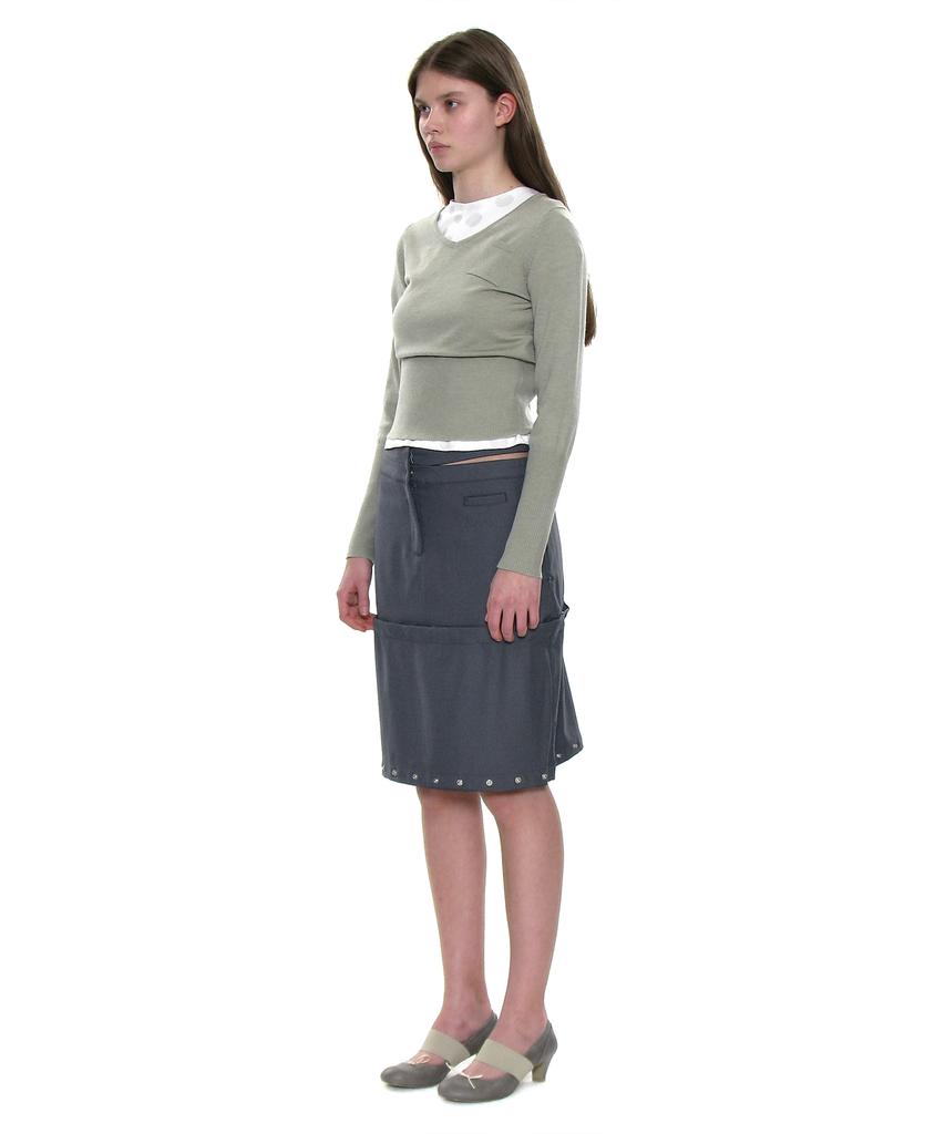 Partimento Woman Multiway Double Waist Transform Skirt_Charcoal