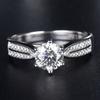 Real 925 Sterling Silver Ring Brilliant Cut Diamond Classic Six Claws D Grade Moissanite Rings For Women Bride Wedding Jewelry