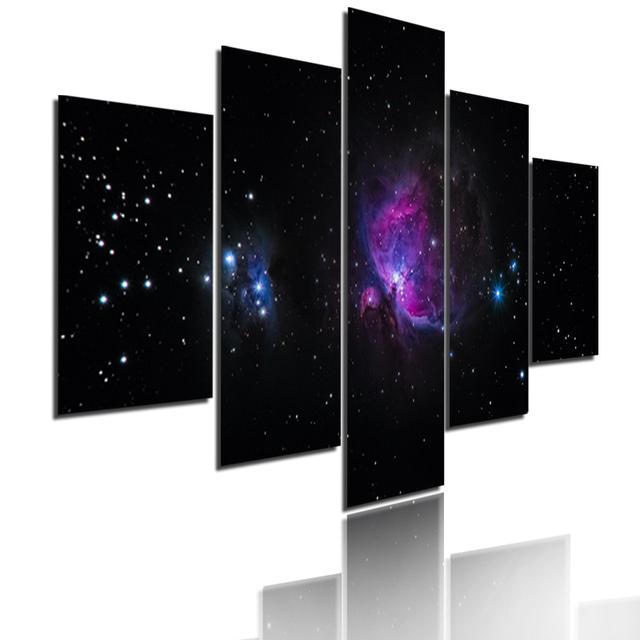 

Яркий плакат с изображением галактики, туманность, космическая Вселенная, облака, холст, картина, 5 шт., модульная картина, принт, звездное небо, настенное искусство, домашний декор 20x35cm*2 20x45cm*2 20x55cm*1