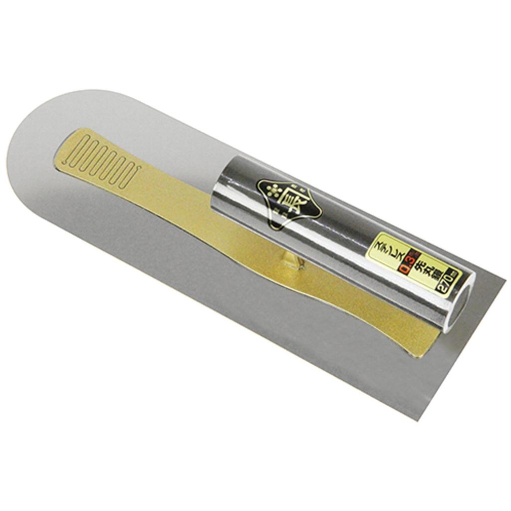 Kinkanechou Stainless Steel Rounded Trowel, 0.3mm Thickness, 270mm, for Wall Finishing.