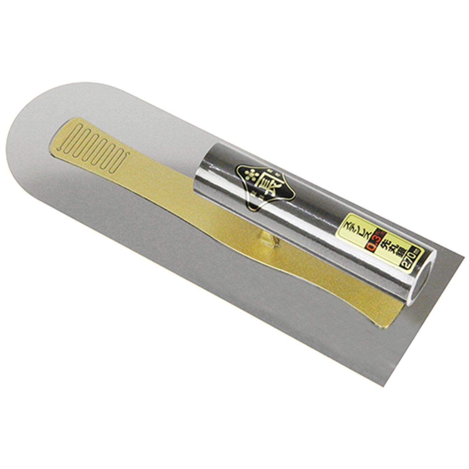 

Kinkanechou Stainless Steel Rounded Trowel, 0.3mm Thickness, 270mm, for Wall Finishing.