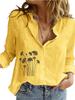 Women Fashion Floral Print Shirt Spring&summer Loose Top Ladies Casual Cotton Linen Blouse