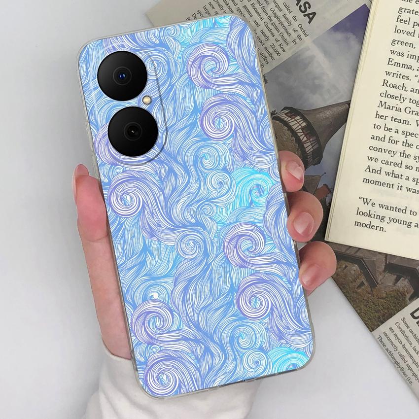 

Чехол для Huawei Y5 Y6 Enjoy 80 70x Y8p P40 P50 модный узор солнца мягкий ультратонкий прозрачный силиконовый противоскользящий чехол для корпуса Huawei Capa Honor 400 Lite