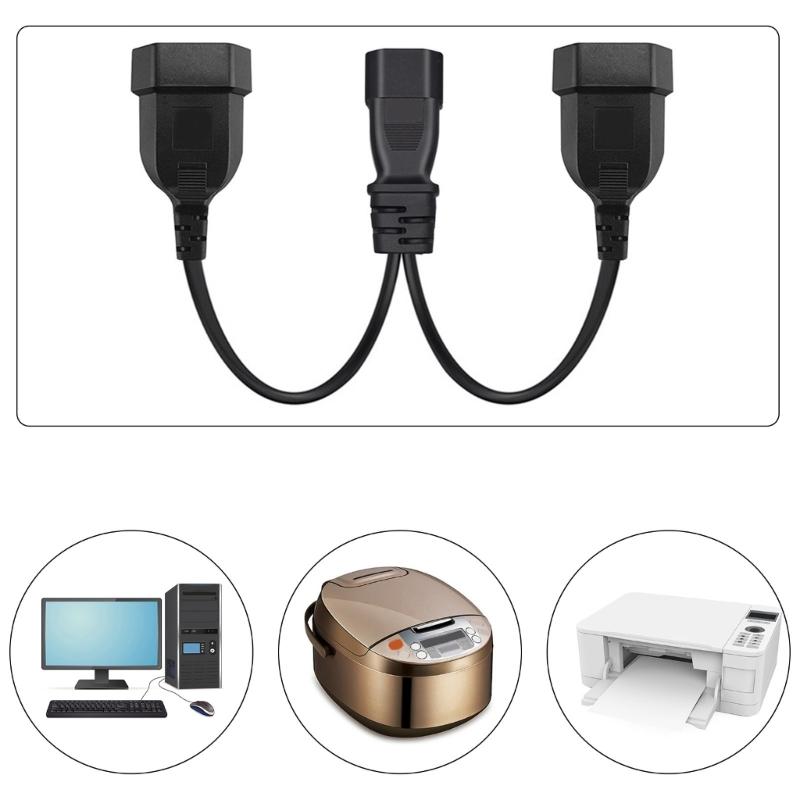 30cm PDU IEC320 C14 auf Doppel-EEU4.0mm Verlängerungskabel Y-Splitterkabel PVC Computeradapter Drahtleitung