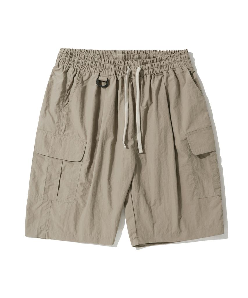 MODERMENT Nylon Bdu Single-Pleat Wide Cargo Shorts [4 Colors]