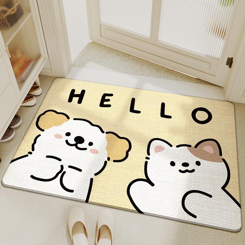 Cartoon ins Zwinger Samt Eingangstürmatte verschleißfest Fußmatte Hauseingang verdickt pflegeleicht Staubentfernung rutschfeste Matte