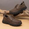 FashionGenuine Leather Men's Hiking Shoes Antiskid Lace Up Shoes Breathable Retro Casual Footwear Man Outdoor Outdoor Sneakers Trainers