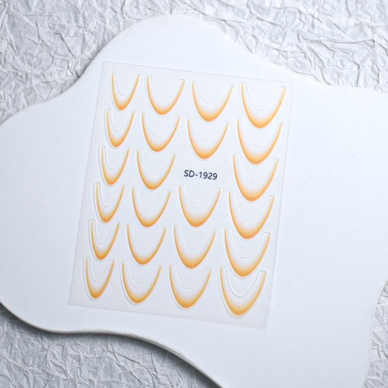 Gradient French Nail Art Stickers - Crescent Smile & Arc Decals