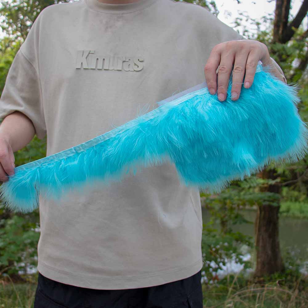 1M Weiche Truthahnfedern Besatz Fransen 8-10cm Weiß Marabu Feder für DIY Nähen Kleidung Bänder Hochzeitsfeier Kleid Dekoration