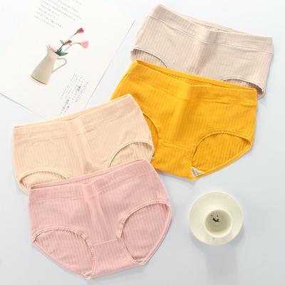 Braguitas para mujer entrepierna de algodón transpirable para adolescente bragas japonesas de cintura media shorts triángulo de color sólido