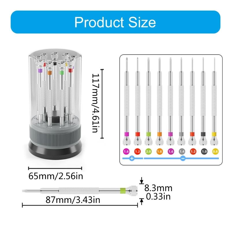 9Pcs Professional Watchmaker Screwdriver Set Watch Screwdriver for Watch Repair Eyeglasses Repair Jewelry Repair