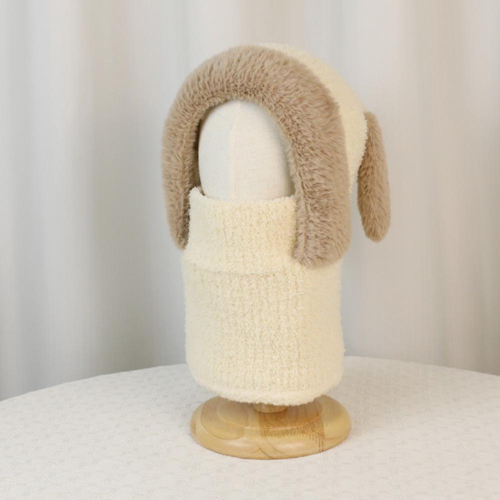 Knitted Beanie Rabbit Ear Winter Hat Warm Ears Pullover Cap Plush Scarf Hat  Kids Winter Wear