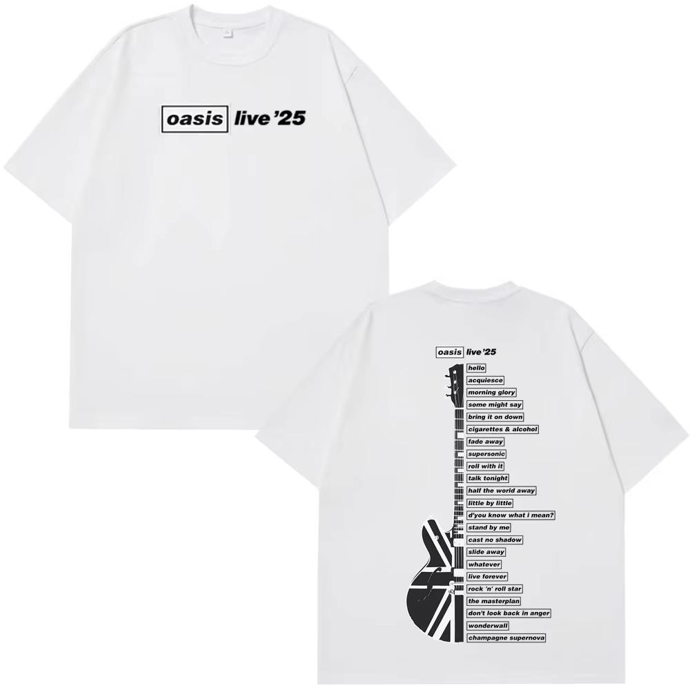 Oasis Live ’25 Wembley Tour Tshirt Fan Merch Summer Top Men Oversized Hip-hop Fashion T-shirts Comfort Casual Man T-shirts Top