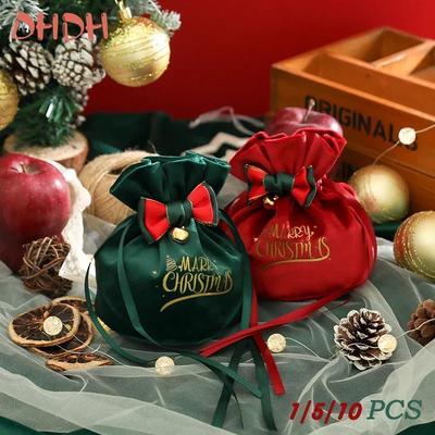 Kordelzug Weihnachtsgeschenktasche Süßigkeiten- und Kekstüten Weihnachtsrentier Süßigkeiten Samt-Geschenktasche Kindergeschenk Partydekoration