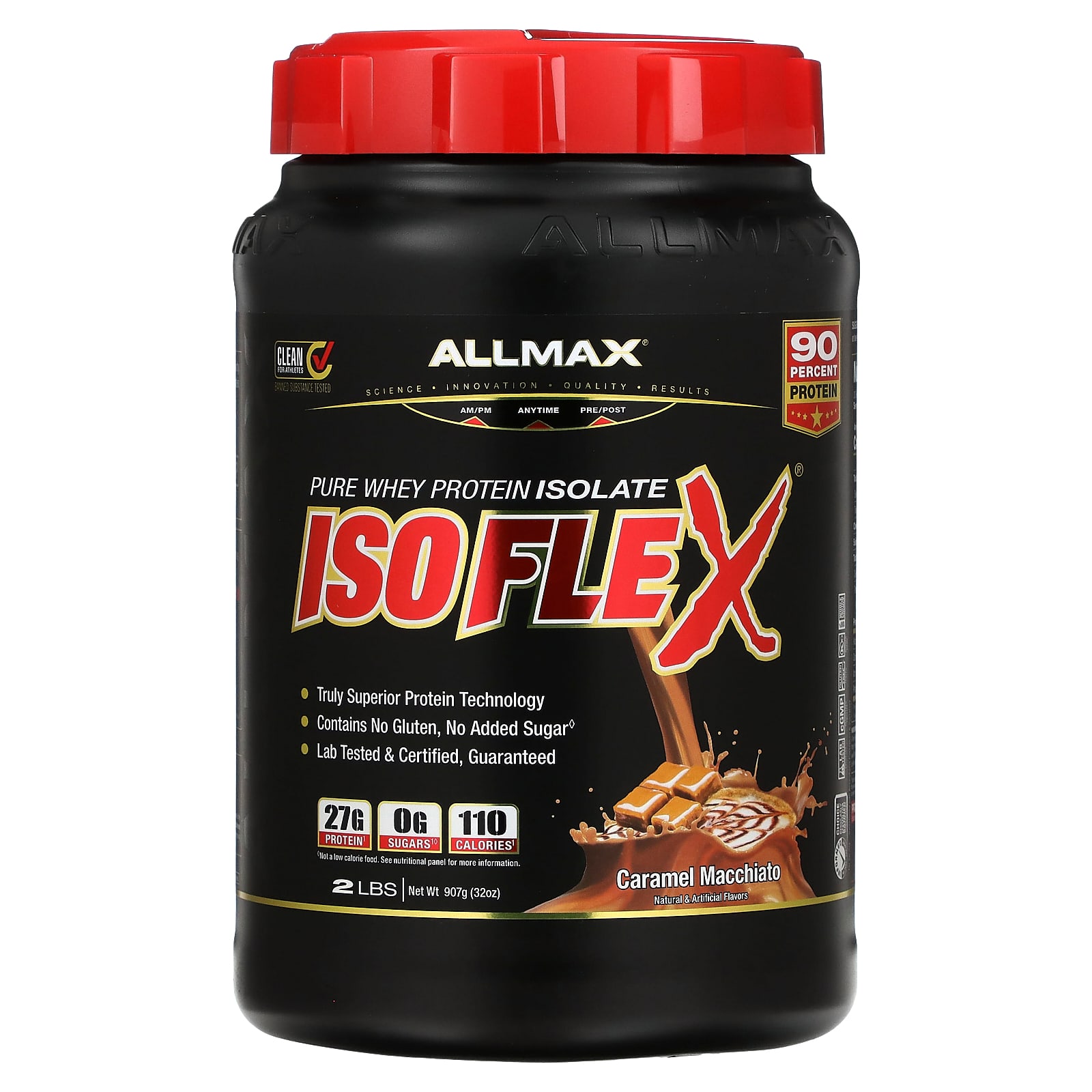 

ALLMAX, ISOFLEX®, Чистий ізолят сироваткового протеїну, Карамельне макіато, 2 фунти (907 г)