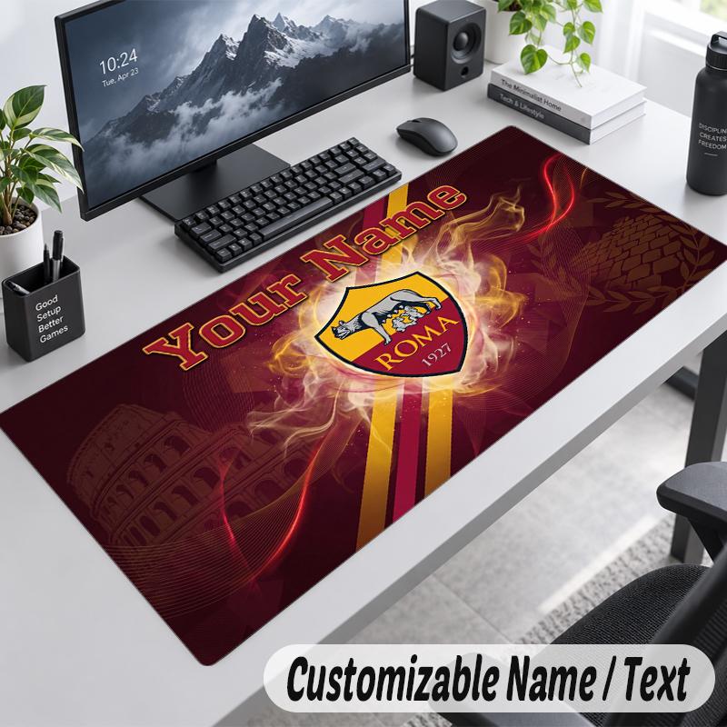 Custom Name Text Mouse Pad AS Roma FC Personalized Desk Pad For Work And Gaming