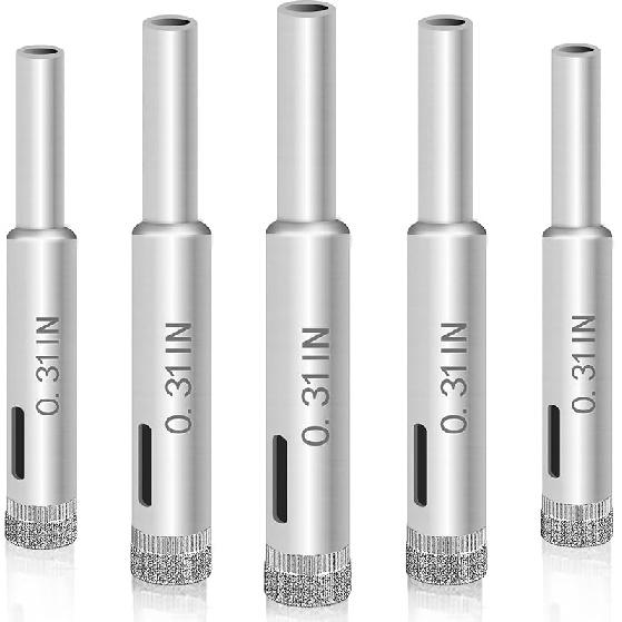 Diamond Hole Saw, 15 Pcs Diamond Drill Bits Set Glass Drill Bit Extractor Remover Tools for Glass, Ceramics, Porcelain, Ceramic Tile (1/4"-2")