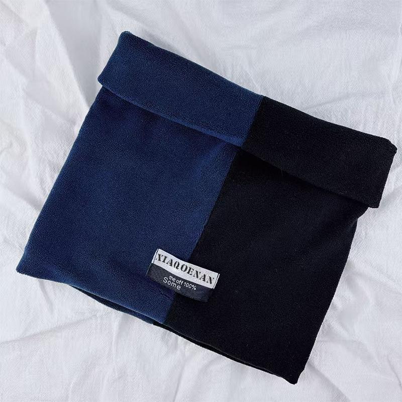 

Зимний двухслойный толстый теплый шарф для улицы, для велоспорта, мужской и женский, с цветовой блокировкой, ветрозащитный шарф one size