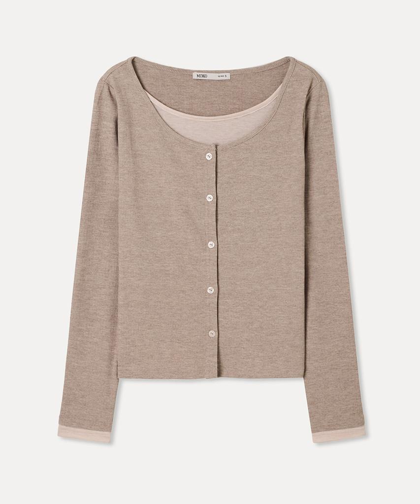 Mixxo Button-Style Layered Long Sleeve T-Shirt_Miwlwg401A Miwhwg57Qa
