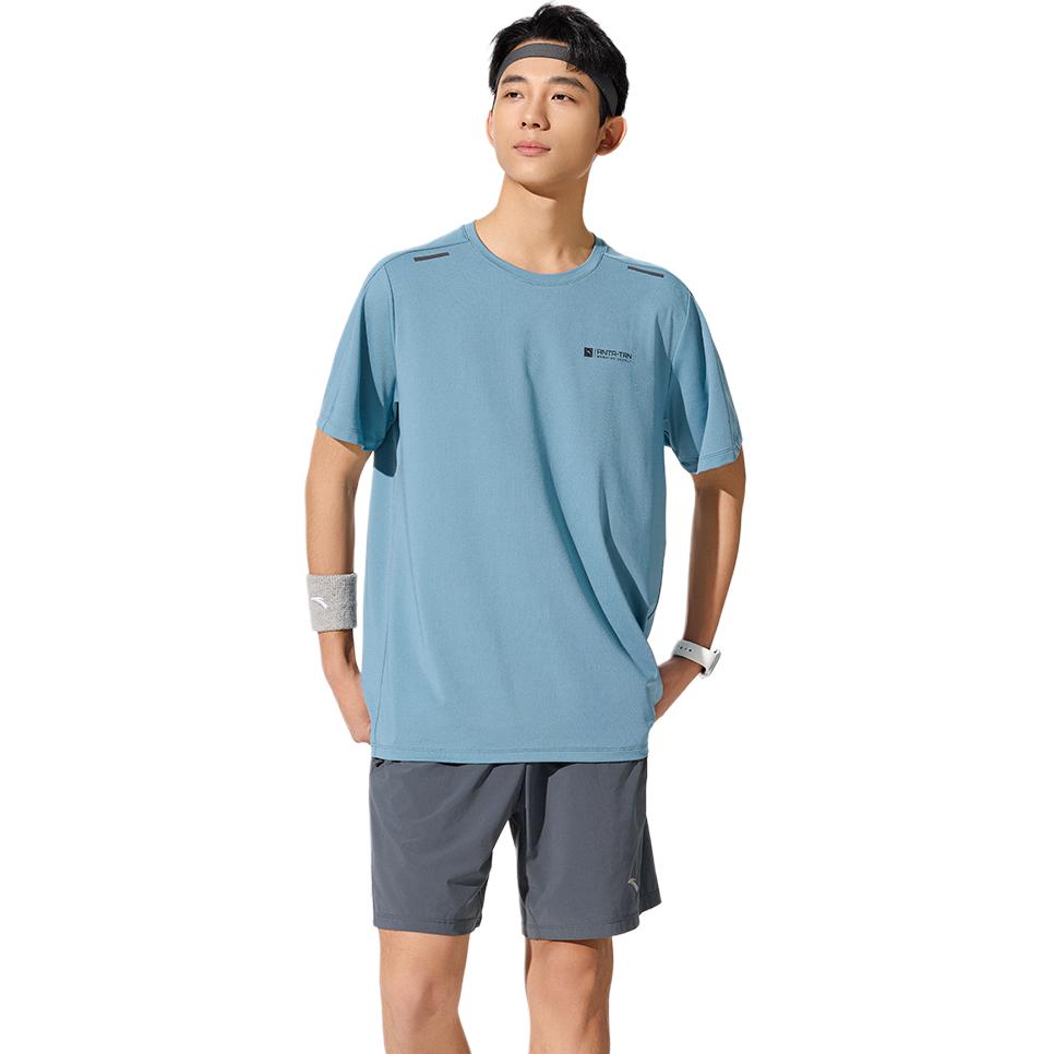 Anta Comfortable Breathable Versatile Short Sleeve T-Shirt Men Tops Cloud-Blue 952527136-6