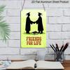 2D Flat, Graduation Suitable for Graduates - Two Grads Shaking Hands with Book Metal Sign, Aluminium Motivational Wall for Diploma Display, Academic