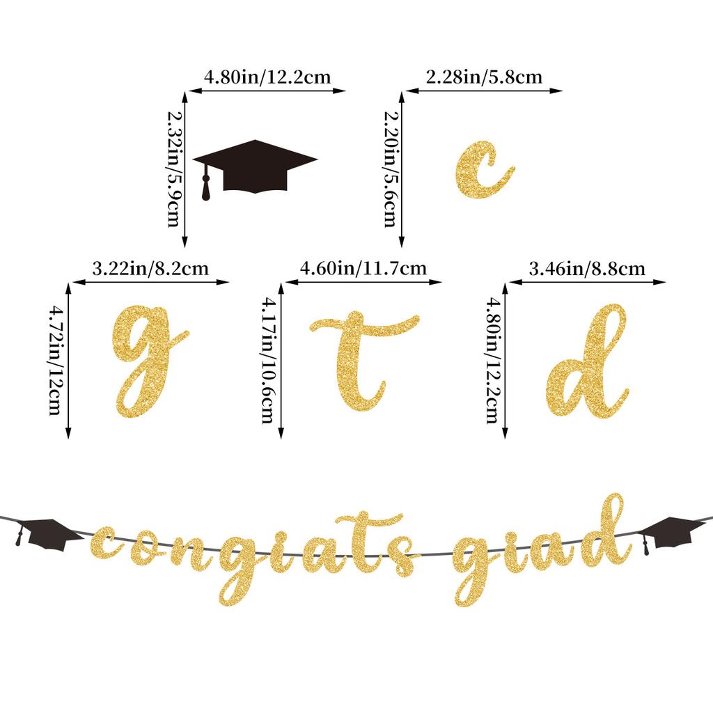 Doctor Nurse Graduation Season Party Decoration Doctor Hat Letter Latte Congrats Grad Flag