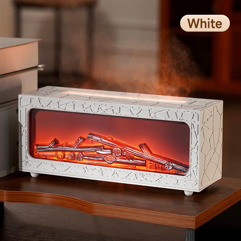 Flame Humidifier Simulated Fireplace At Night Time Remote Control Bass Large Spray Aroma Diffuser Oil Christmas Gifts Humidifier