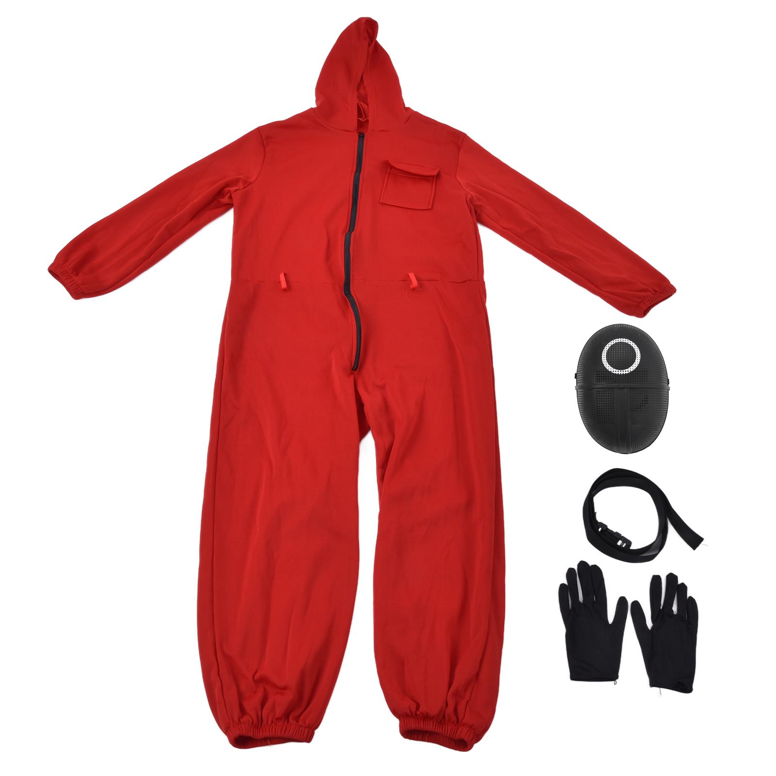 

Ігровий комбінезон, маска для обличчя, рукавички, набір поясів, унісекс, чохол для обличчя, реквізит для Хеллоуїна, нарядна вечірка M Round