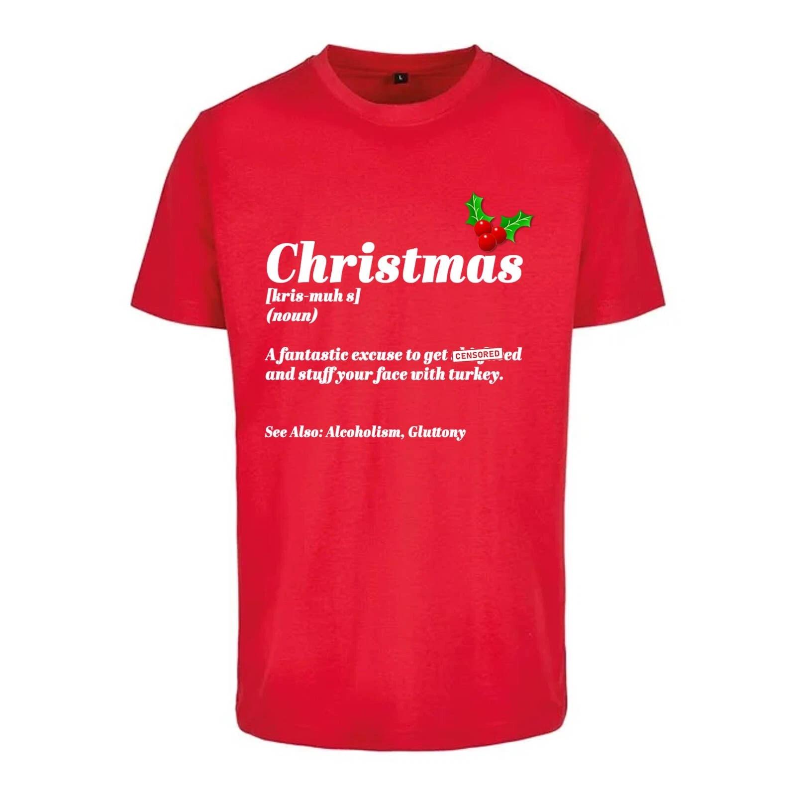 Unisex Slim Fit T-Shirt - Christmas (noun) - Novelty Secret Santa Gift Christmas L