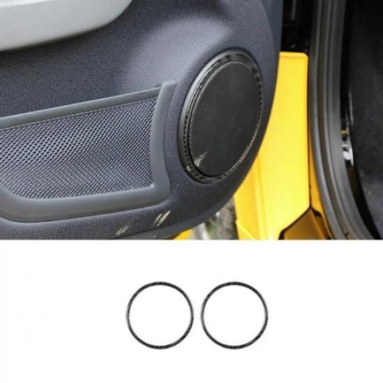 2pcs Carbon Fiber Car Inner Door Speaker Right Cover For Benz Smart 2011-2015