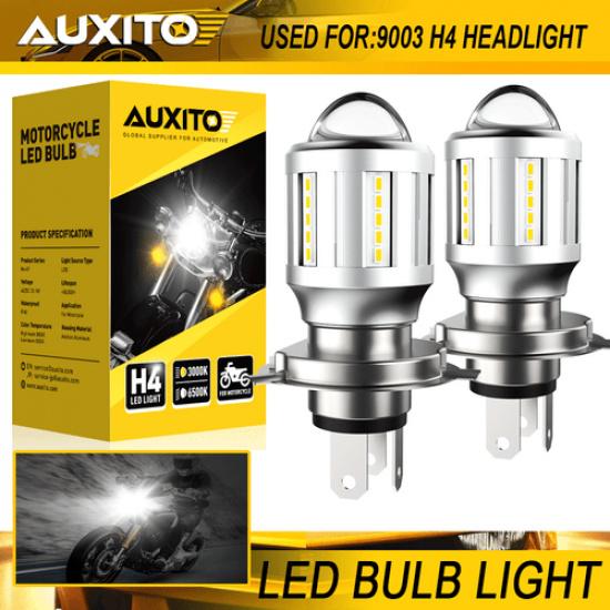 2 шт. 9003 H4 Светодиодные лампы для фар мотоцикла Белый Янтарный Свет Высокий/Низкий Свет