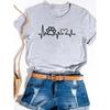 Print Print T-shirt Basic Summer  Women's Fashion Crew-neck Trend Ins All-match