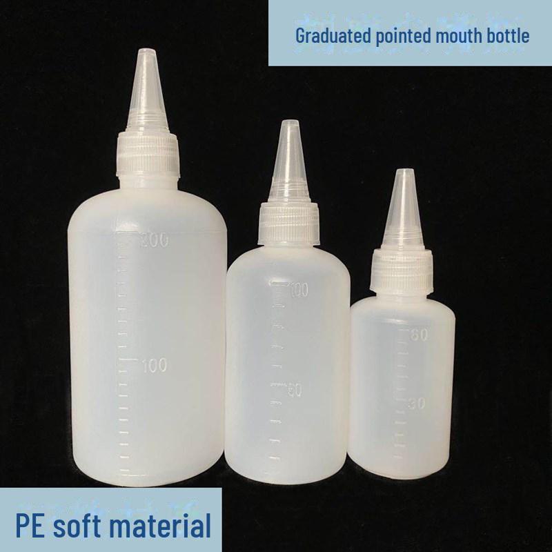 Flacone dosatore per liquidi con bocca appuntita traslucido - 10 ml/20 ml/30 ml