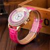 Fashion Ladies Rhinestone Quartz Watches Leather Strap Quicksand Crystal Casual Wrist Watch
