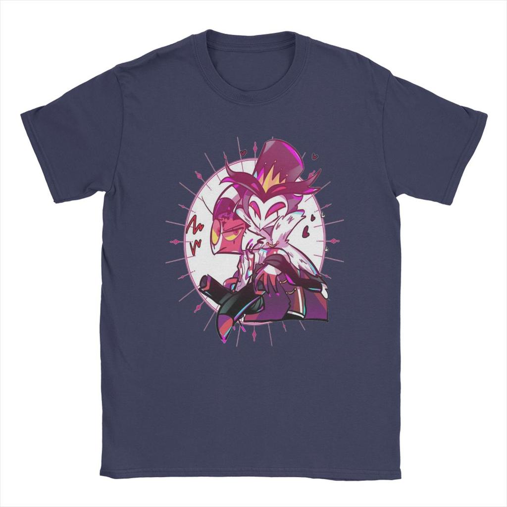 Stolas Helluva-Boss Cartoon Men T Shirts Creative Tees Short Sleeve Crewneck T-Shirts 100% Cotton Gift Idea Tops