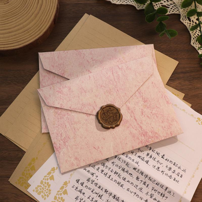5pcs Gilded Shadow Envelope Channel Style Texture Envelope  For Handwritten Love Letter Birthday Greeting Card Invitation