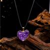 Natural Amethyst Pendant, Heart-shaped Crystal Cluster Edging Necklace, Jewelry
