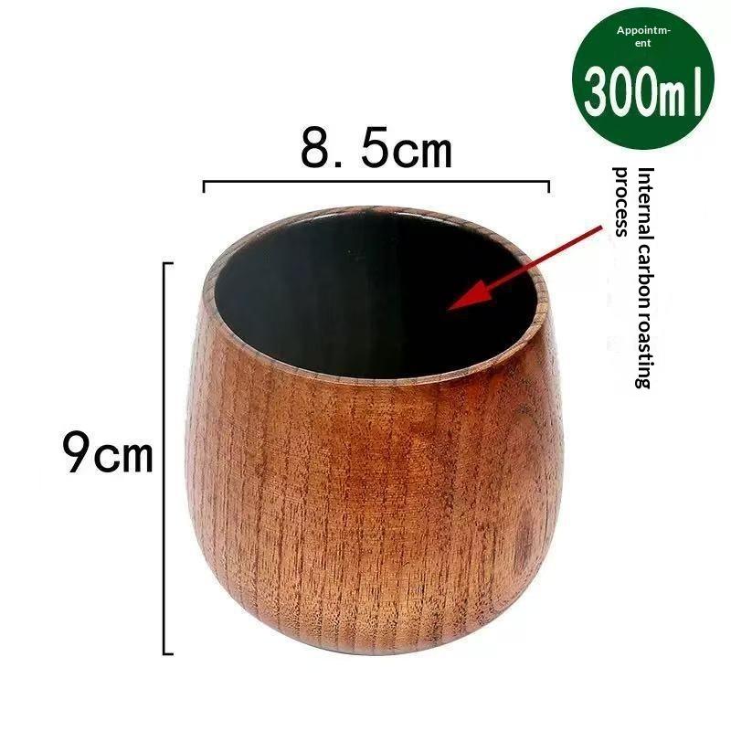 Wooden Cups Handmade Wood Handle Cups Handle Beer Coffee Milk Tea Mug Handmade Natural Kitchen Bar Drinkware Cup