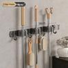 Stainless Steel No-Drill Mop & Broom Wall Mount Hanger