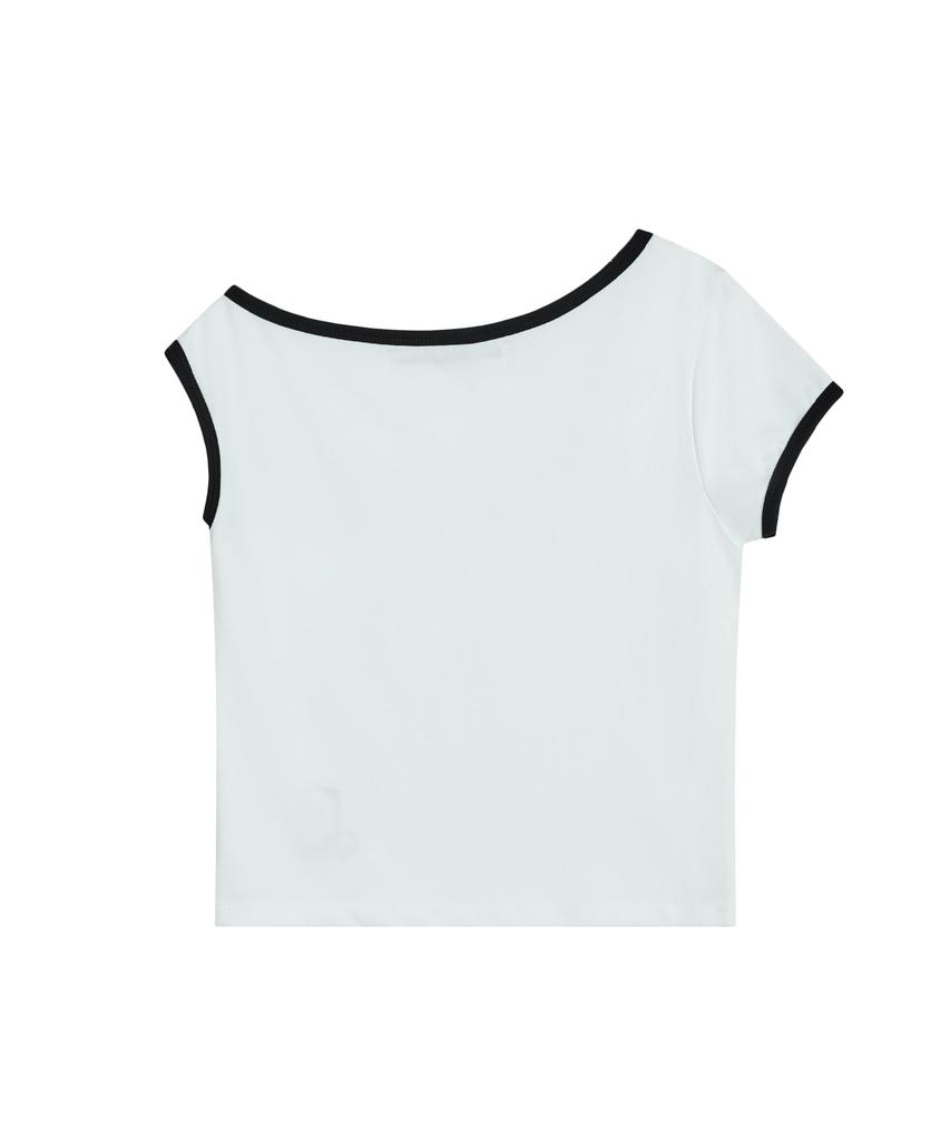 REST&RECREATION One Shoulder T-Shirt - White